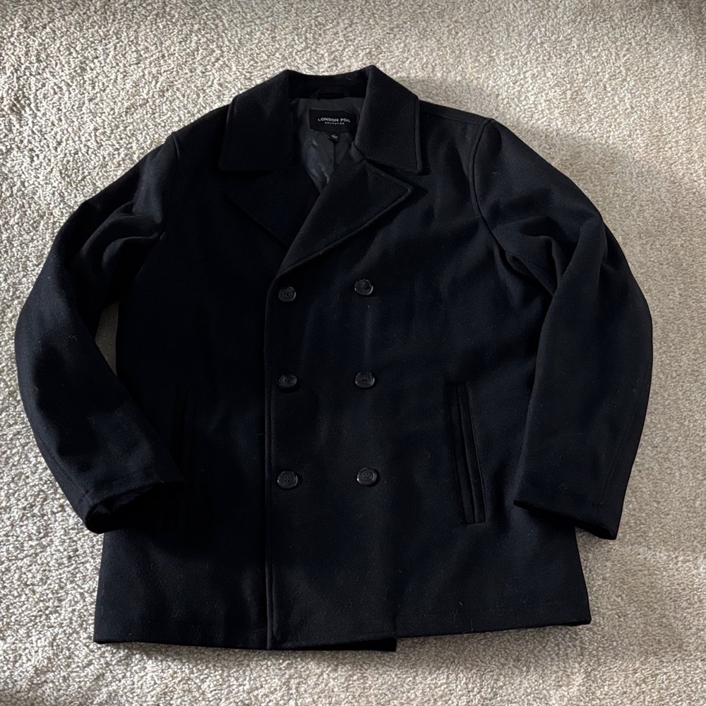 London Fog Men's Black Peacoat